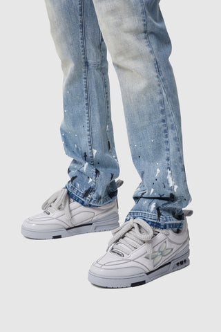 LUIGI PAINT SPLASH FLARE JEAN - BLUE