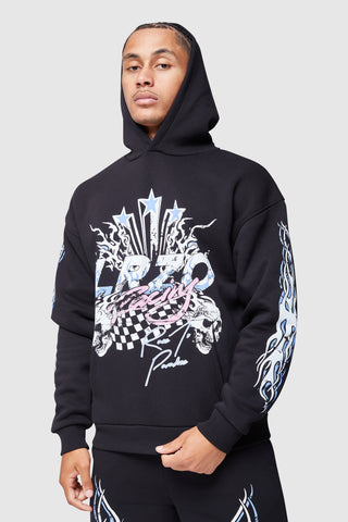 FLAMES HOOD - BLACK