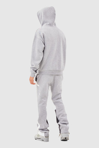 FLARED PAINT SMEAR JOGGER - GREY