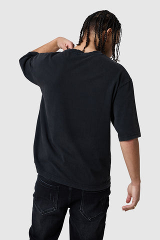 Cherub Tee - Black Acid Wash