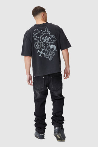Stacked Jean - Black Stone Wash