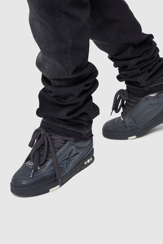 Stacked Jean - Black Stone Wash