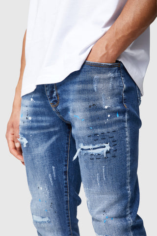 RICHIE DISTRESSED JEAN - BLUE