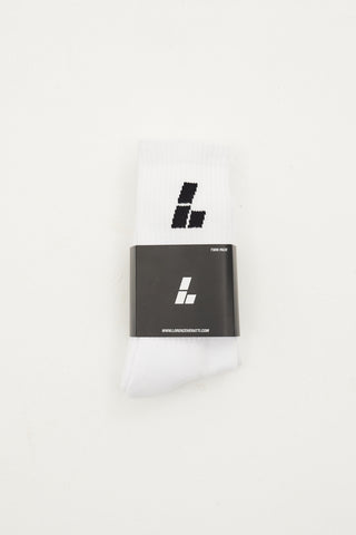 Two Pack Sock - White